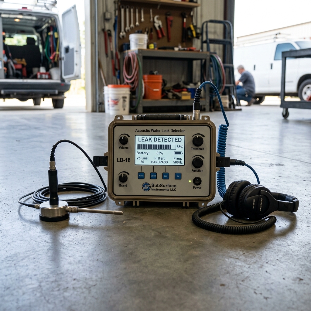 Sewer camera inspection monitor showing interior of under-slab cast iron drain pipe